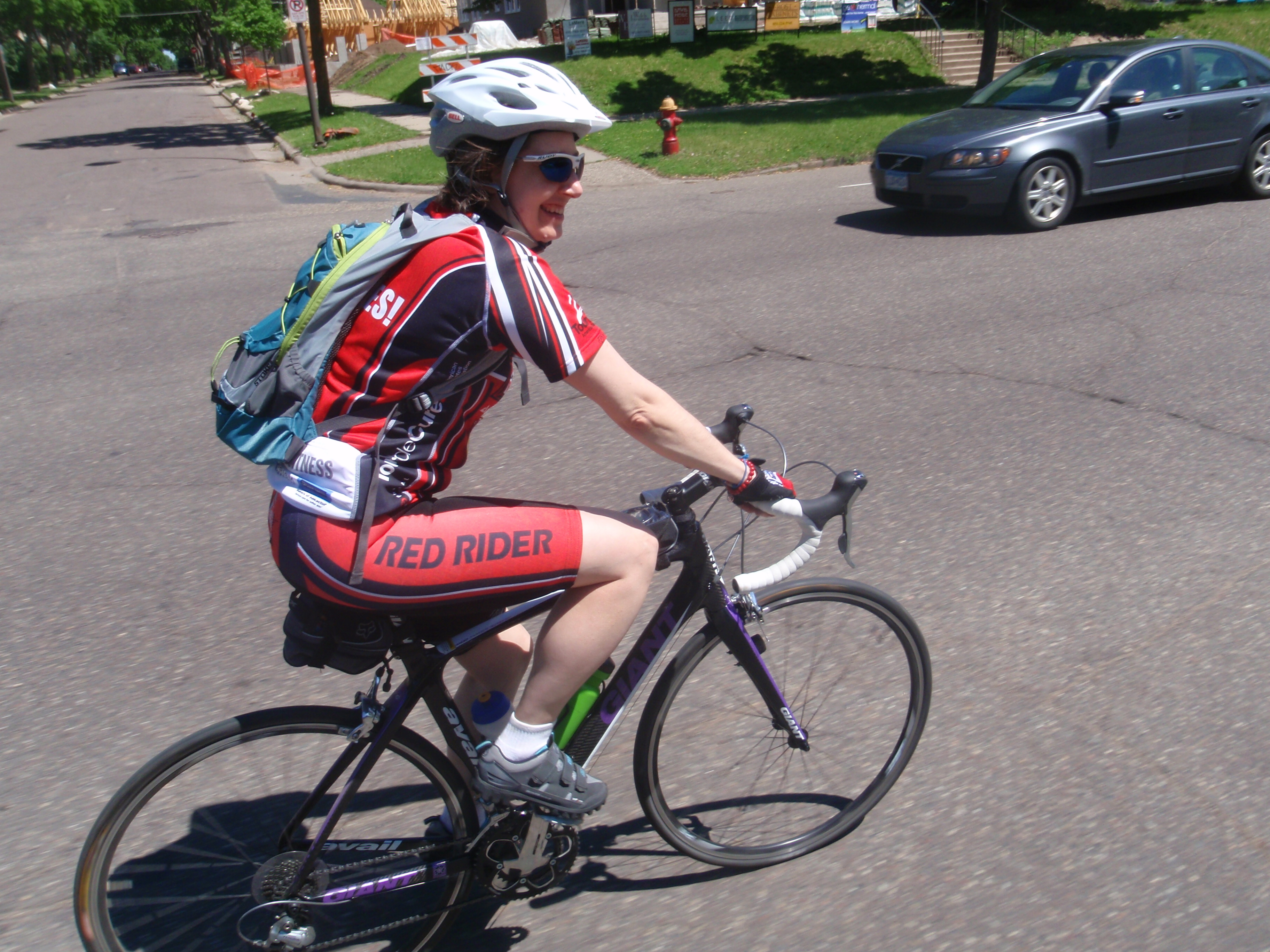 Heather on Bicycle